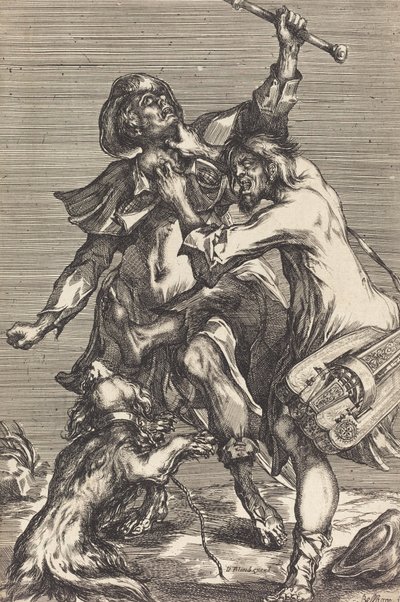 Boj s žebráky. od Jacques Bellange