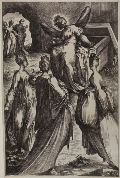 Tři Marie u hrobu s andělem od Jacques Bellange