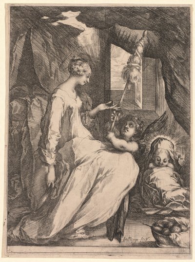 Panna s děťátkem a andělem, c. 1611-1613. od Jacques Bellange