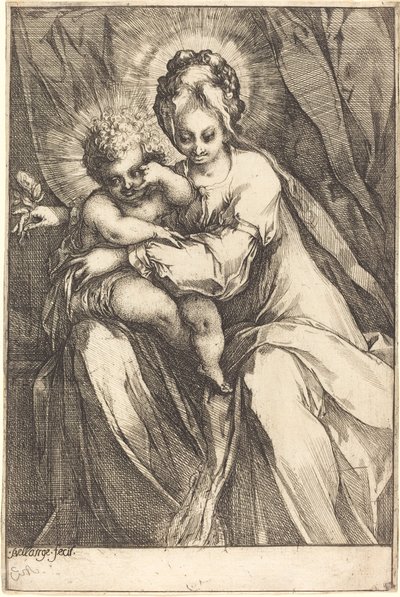Panna a dítě s růží, c. 16161617. od Jacques Bellange