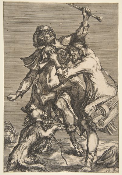 Dva bojující žebráci, 1612-16. od Jacques Bellange