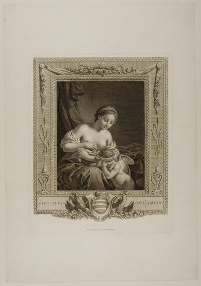 Education of Cupid (rytina) od Jacques Bouillard