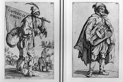 Žebrák a hráč Hurdy-Gurdy od Jacques Callot