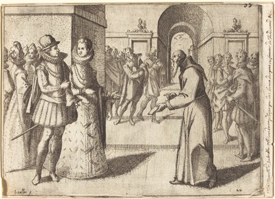 Kapucín přinášející poděkování bavorskému králi [recto] od Jacques Callot