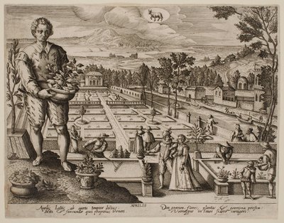 Duben, ze série „Měsíce“ od Jacques Callot