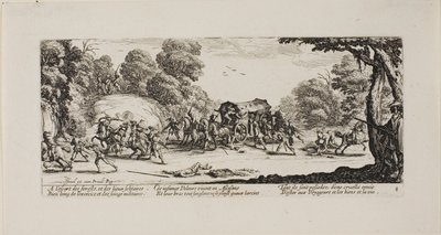 Attack on the Coach, deska osm z The Miseries of War od Jacques Callot