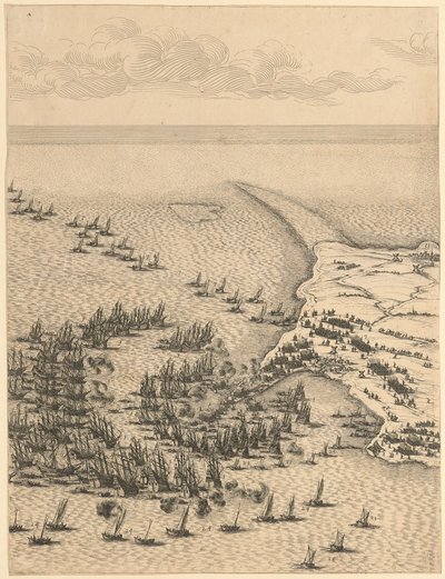 Úryvek z díla „Obléhání citadely sv. Martina na ostrově Île de Ré“ od Jacques Callot