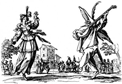 Balls of Sfessania - z leptů od Jacoma Callota. od Jacques Callot