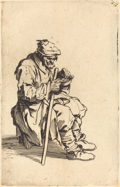 Žebrácké pojídání, kolem roku 1622 od Jacques Callot