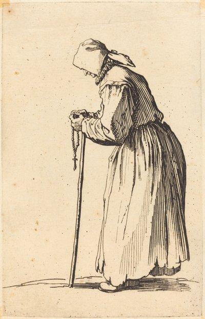 Žebrák s růžencem od Jacques Callot