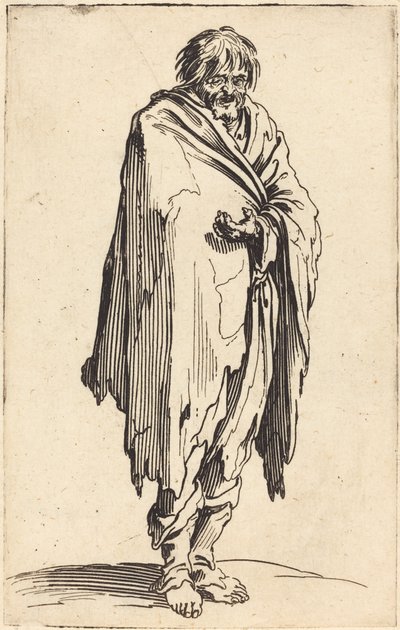 Žebrák s holou hlavou a nohama od Jacques Callot