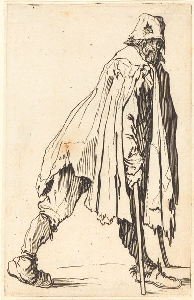 Žebrák s berlemi a čepicí od Jacques Callot