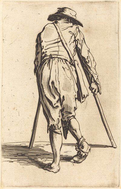 Žebrák s berlemi a kloboukem, pohled zezadu od Jacques Callot