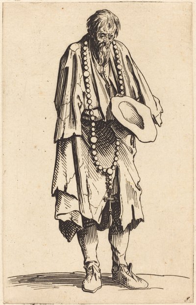 Žebrák s růžencem od Jacques Callot