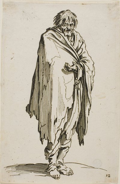 Žebrák bez klobouku nebo bot, talíř dvanáct z The Beggars od Jacques Callot