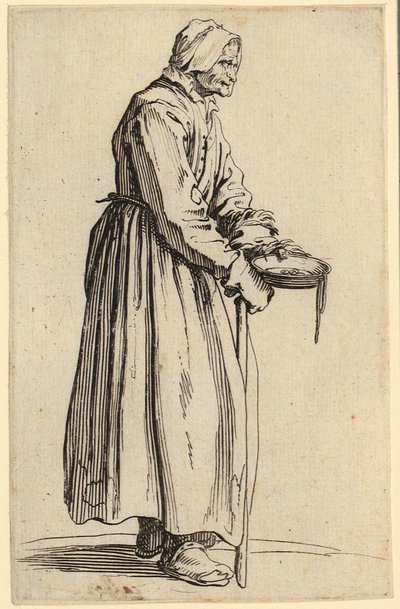 Žebračka s talířem, list 20 ze série „Žebráci“ od Jacques Callot