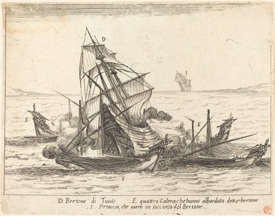 Nalodění na Bertone, 1617. od Jacques Callot