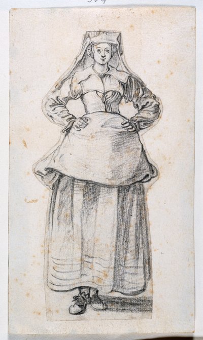 Bourgeoises Dans Differentes Attitudes, z alba Prints Album 21, číslo 304 (křída na papíře) od Jacques Callot