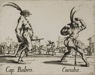 Kapitán Babeo - Cucuba, talíř 16 od Balli di Sfessania od Jacques Callot