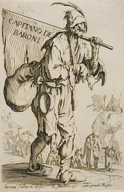 Kapitán baronů, frontispice k The Beggars od Jacques Callot