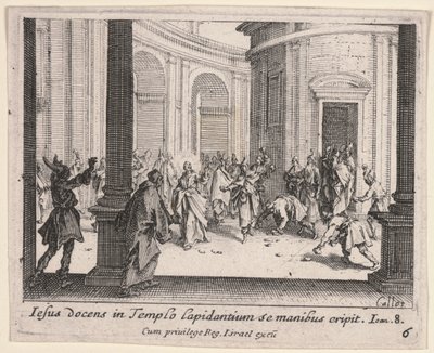 Kristus byl kamenován z chrámu od Jacques Callot