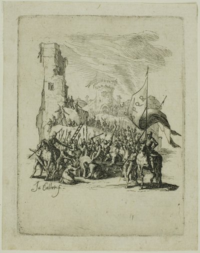 Kristus nesoucí kříž, z knihy Malé pašije od Jacques Callot