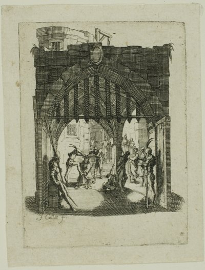 Kristus korunovaný trním, z Malé pašije od Jacques Callot