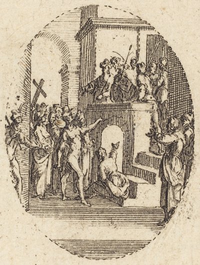 Christ before Pilate   1252616   cs       czech Successfully Translated  Original: Negen acteursportretten Krabbels op de muur van een warenhuis (series title) Nitakaragura kabe no mudagaki (series title on object) Translat: Negen acteursportretten Krabbel od Jacques Callot