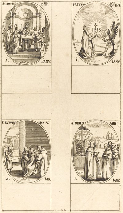 Obřízka; Festival Jména Krista; St. Odilo; Svatá Eufrosyna od Jacques Callot