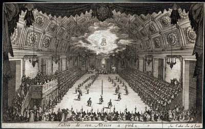 Combat a la barriere: (rytina) Vstup Jeho Výsosti vévody Karla IV. lotrinského... od Jacques Callot