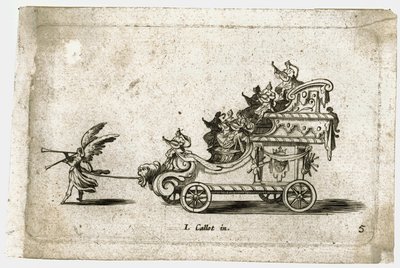 Combat a la barriere: vůz ... (rytina) od Jacques Callot