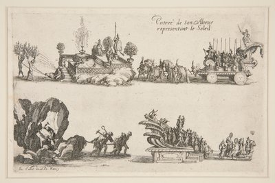 Boj? Bariéra, Vchod Jeho Výsosti (Karel IV.) představující Slunce od Jacques Callot