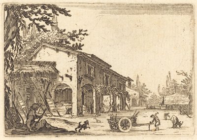 Nádvoří farmy od Jacques Callot