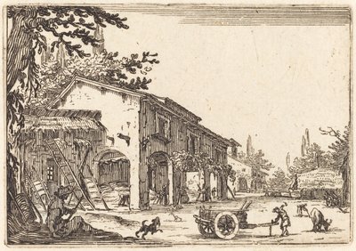 Nádvoří statku, c. 1622. od Jacques Callot