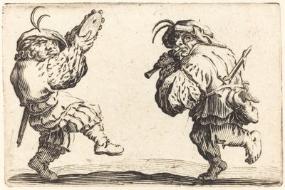Tanečníci s flétnou a tamburínou, c. 1622. od Jacques Callot