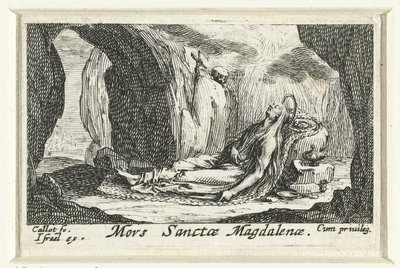 De dood van Mary Magdalene Smrt svaté Magdaleny (titul na předmětu) De boetvaardige heiligen (název série) od Jacques Callot