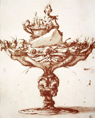 Design pro fontánu (inkoust a mytí na papíře) od Jacques Callot