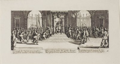 Distribuce odměn, deska osmnáct z The Miseries of War od Jacques Callot