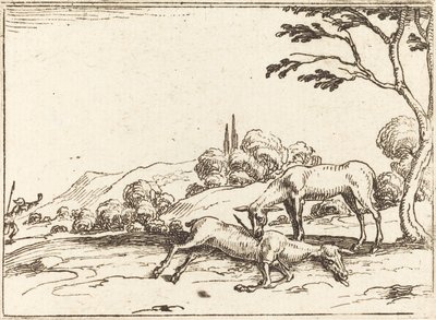 Srna truchlí nad svým hříbětem od Jacques Callot