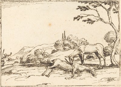 Srna truchlí nad svým hříbětem od Jacques Callot