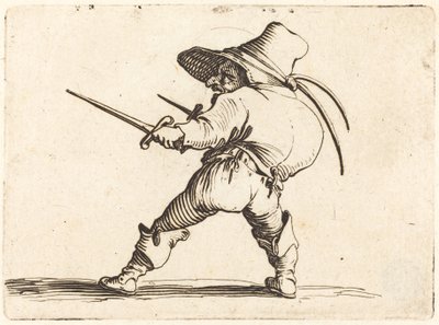 Duelista s mečem a dýkou od Jacques Callot