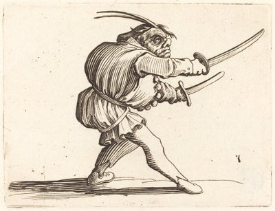 Duelista se dvěma šavlemi od Jacques Callot