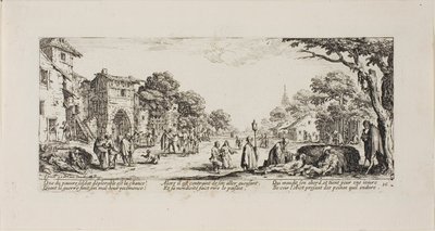 Dying Soldiers by the Roadside, deska šestnáct z The Miseries of War od Jacques Callot