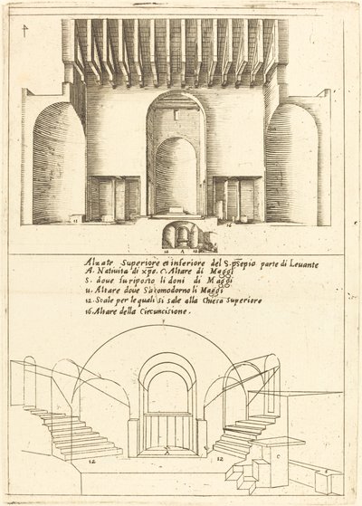 Povýšení kostela Svatých Jesliček od Jacques Callot