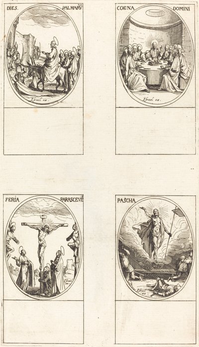 Vjezd do Jeruzaléma; Poslední večeře; Ukřižování; Vzkříšení od Jacques Callot