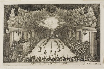 Vstup Jeho Výsosti pěšky, z The Combat at the Barrier od Jacques Callot