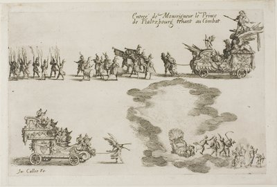 Vstup monseigneura prince z Phalsbourgu, obránce v boji, z Boje u bariéry od Jacques Callot