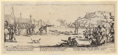 Poprava, list 12 ze série „Šedé stránky války“ od Jacques Callot