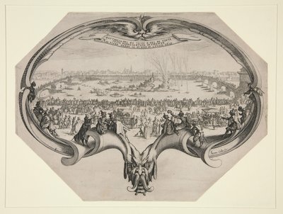 Festival barvířů a tkalců z Florencie, 25. července 1619 na Arnu. od Jacques Callot