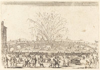 Ohňostroj na Arno, Florencie od Jacques Callot
